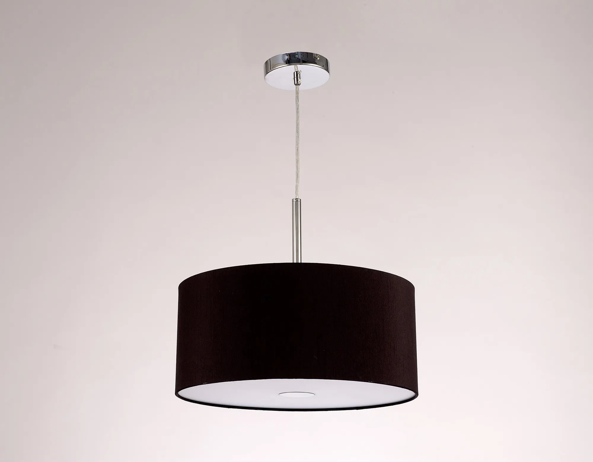 Baymont 40cm 3 Light Pendant Polished Chrome, Midnight Black/Green Olive, Frosted Diffuser DK0339  Deco Baymont CH BL/GR